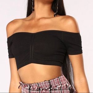 Off the shoulder crop top